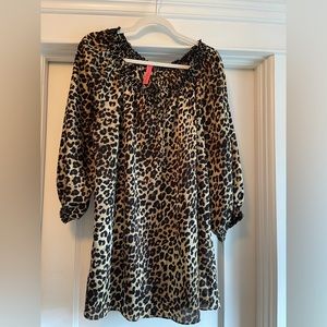 Leopard print blouse, Size 2X